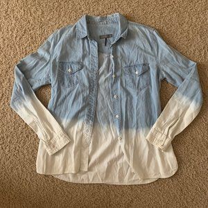Kendall & Kylie Ombré Denim Chambray Top Button-Up